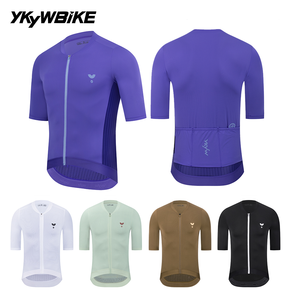 Ykyw Cycling Gear - เสื้อจักรยานสีม่วงฤดูร้อน YKYW 2025 สำหรับผู้ชาย แขนสั้น ระบายอากาศได้ดี