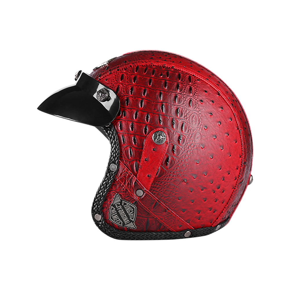 Vintage Cycling Gear - DOT 3/4 เปิดหน้ารถจักรยานยนต์ Retro หมวกกันน็อคมอเตอร์ไซค์สําหรับผู้ชายผู้หญิง Vintage