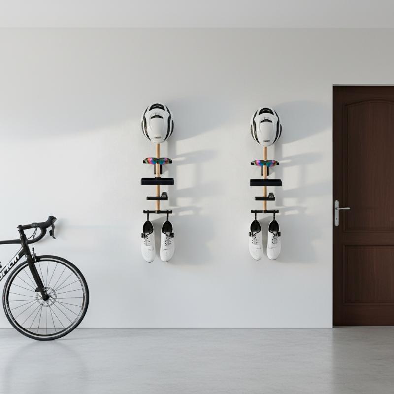 Cycling Gear Wall Storage - ชุดอุปกรณ์จัดระเบียบจักรยานแบบตั้งโต๊ะ 1 ชุด ที่แขวนแว่นตา คอมพิวเตอร์จักรยาน ติดผนัง