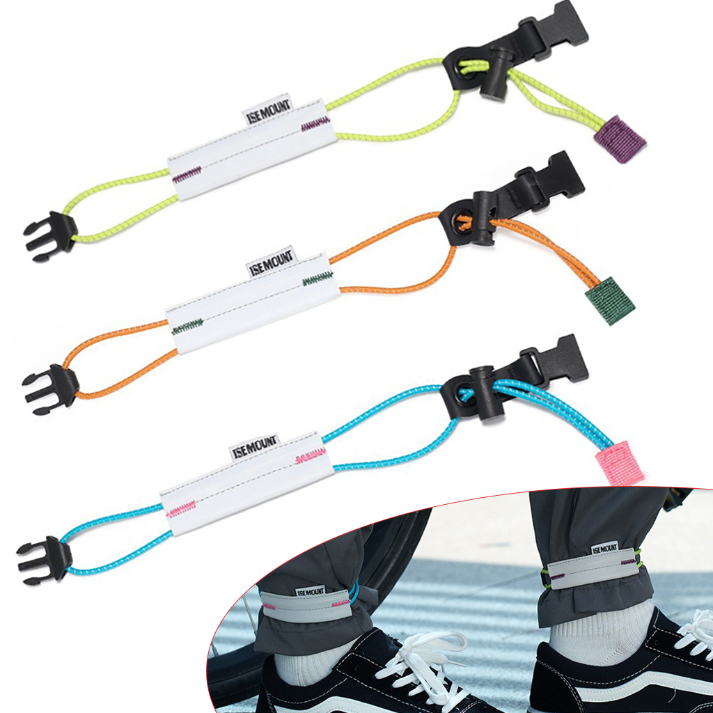 Cycling Gears - สายรัดกางเกงปั่นจักรยานแบบสะท้อนแสง สายรัดขาจักรยานแบบปรับได้ แถบสะท้อนแสงเพื่อความปลอดภัยสำหรับจักรยานเสือหมอบ อุปกรณ์ขี่จักรยานกลางคืน