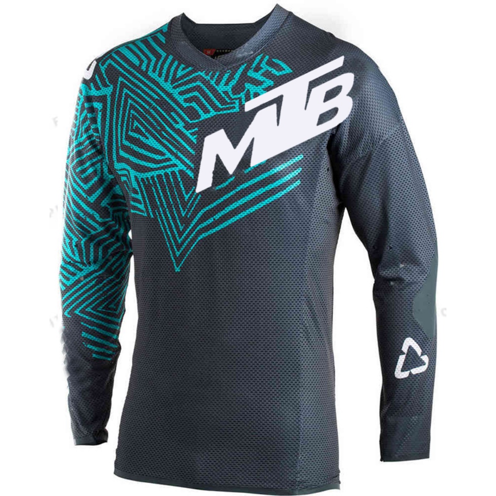 Cycling Gears - เสื้อปั่นจักรยานแขนยาวสำหรับกิจกรรมกลางแจ้ง พิมพ์ลาย MTB ระบายอากาศได้ดี ผ้าตาข่าย เสื้อเจอร์ซีย์สำหรับปั่นจักรยานเสือภูเขา